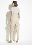 VINCE 8 ladies cargo pants Linen Blend cropped slacks trousers tan stretch - Jenifers Designer Closet