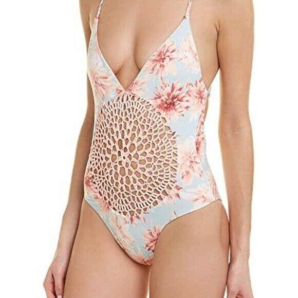 FRANKIES BIKINIS poppy XS cheeky one-piece crochet swimsuit - Jenifers Designer Closet