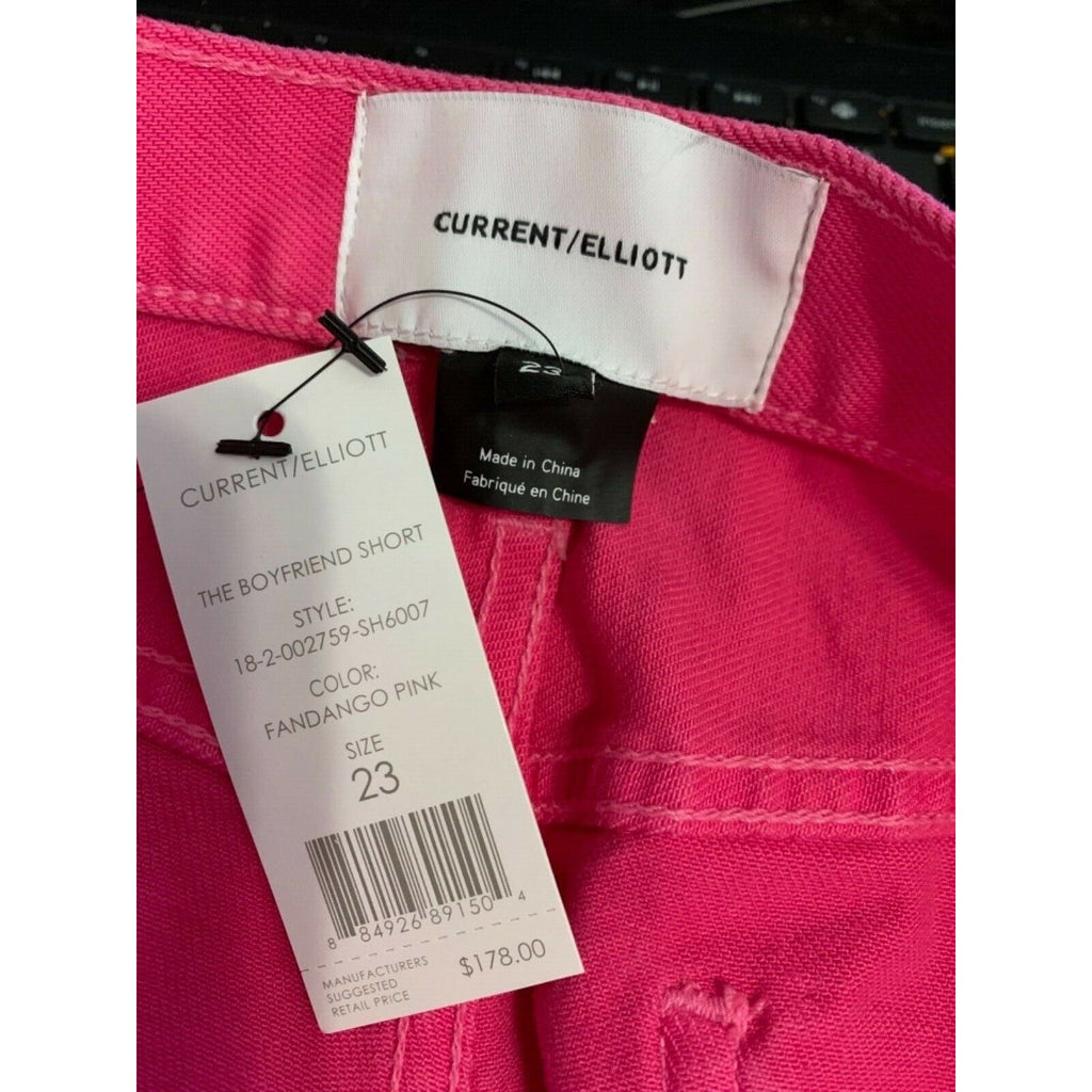 CURRENT/ELLIOTT 23 the boyfriend cutoff denim shorts fandango pink $178-Clothing, Shoes & Accessories:Women's Clothing:Shorts-Current/Elliott-23-Pink-Jenifers Designer Closet
