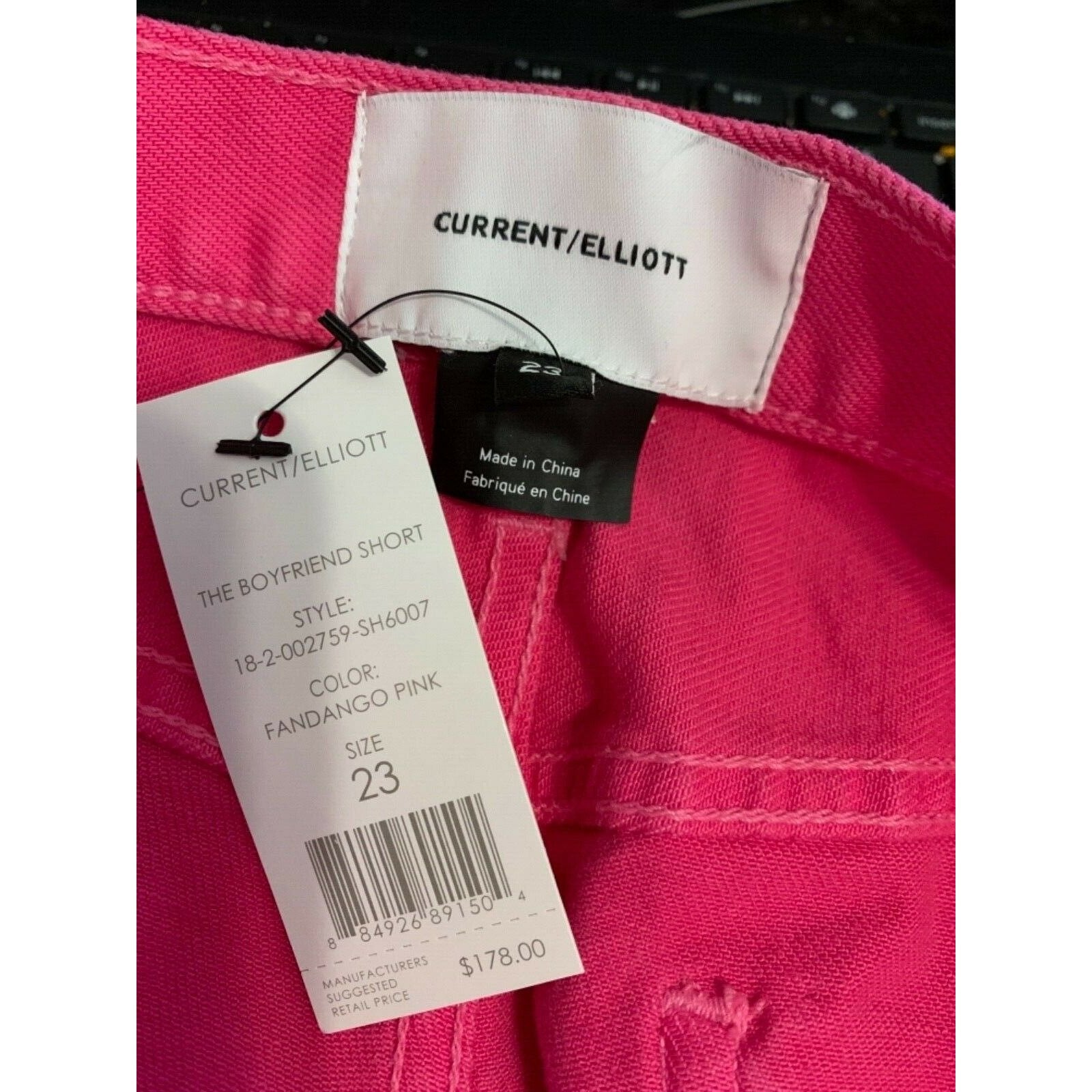 CURRENT/ELLIOTT 23 the boyfriend cutoff denim shorts fandango pink $178-Clothing, Shoes & Accessories:Women's Clothing:Shorts-Current/Elliott-23-Pink-Jenifers Designer Closet