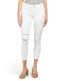 J BRAND 835 white denim jeans skinny stretch destructed cropped - Jenifers Designer Closet