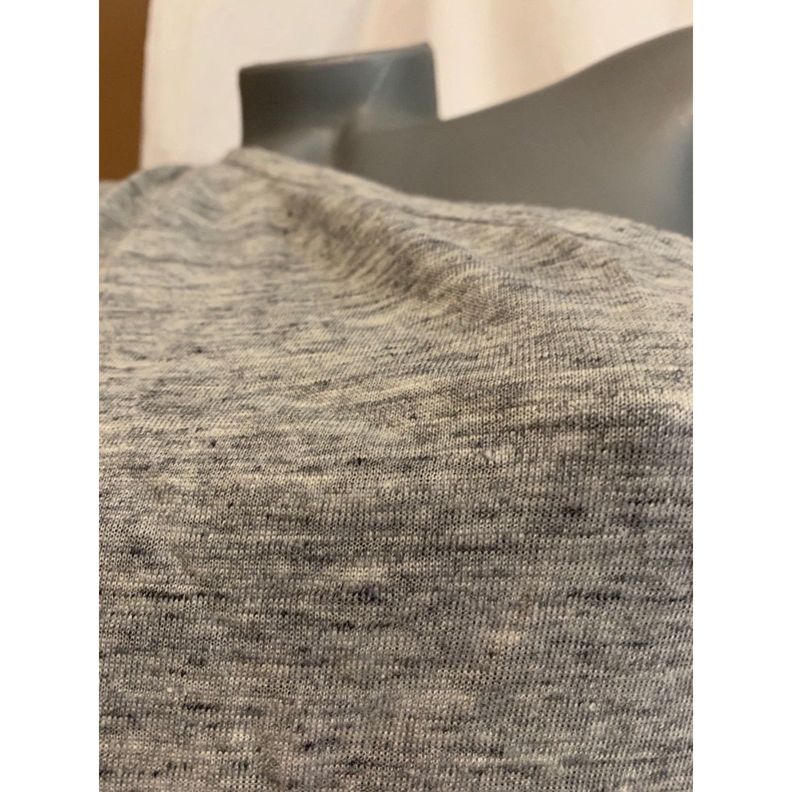 REBECCA TAYLOR M one-shoulder top tank shirt grey melange linen jersey $150-Clothing, Shoes & Accessories:Women's Clothing:Tops-Rebecca Taylor-Medium-Grey Melange-Jenifers Designer Closet