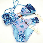 NANETTE LEPORE 8 bikini swimsuit bandeau rose gold ring ruffle bathing suit
