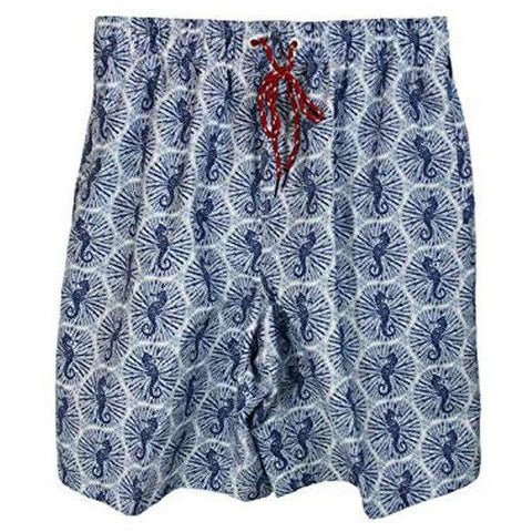NAT NAST Swim Trunks M swimsuit sea horse shorts blue white men's soft-Clothing, Shoes & Accessories:Men's Clothing:Swimwear-Nat Nast-Medium-Blue-Jenifers Designer Closet