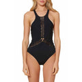 RED CARTER ladies XS macrame high neck maillot swimsuit bathing suit $160-Clothing, Shoes & Accessories:Women:Women's Clothing:Swimwear-Red Carter-Jenifers Designer Closet