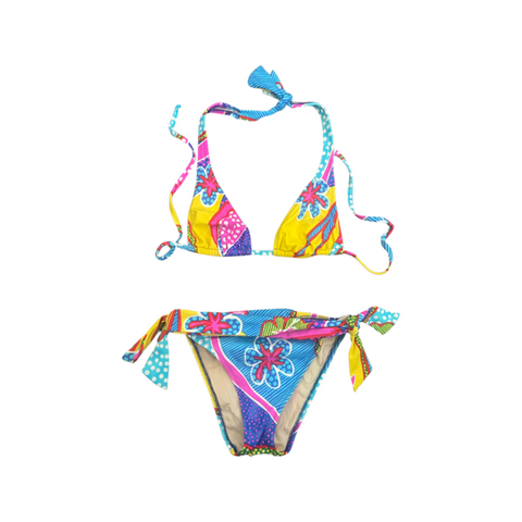 GOTTEX bikini swimsuit 8 US IL 38 brightly colored abstract triangle 2 PC