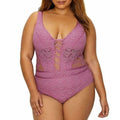 BECCA by Rebecca Virtue Plus Size crochet One-Piece Swimsuit mauve-Clothing, Shoes & Accessories:Women's Clothing:Swimwear-BECCA-Jenifers Designer Closet