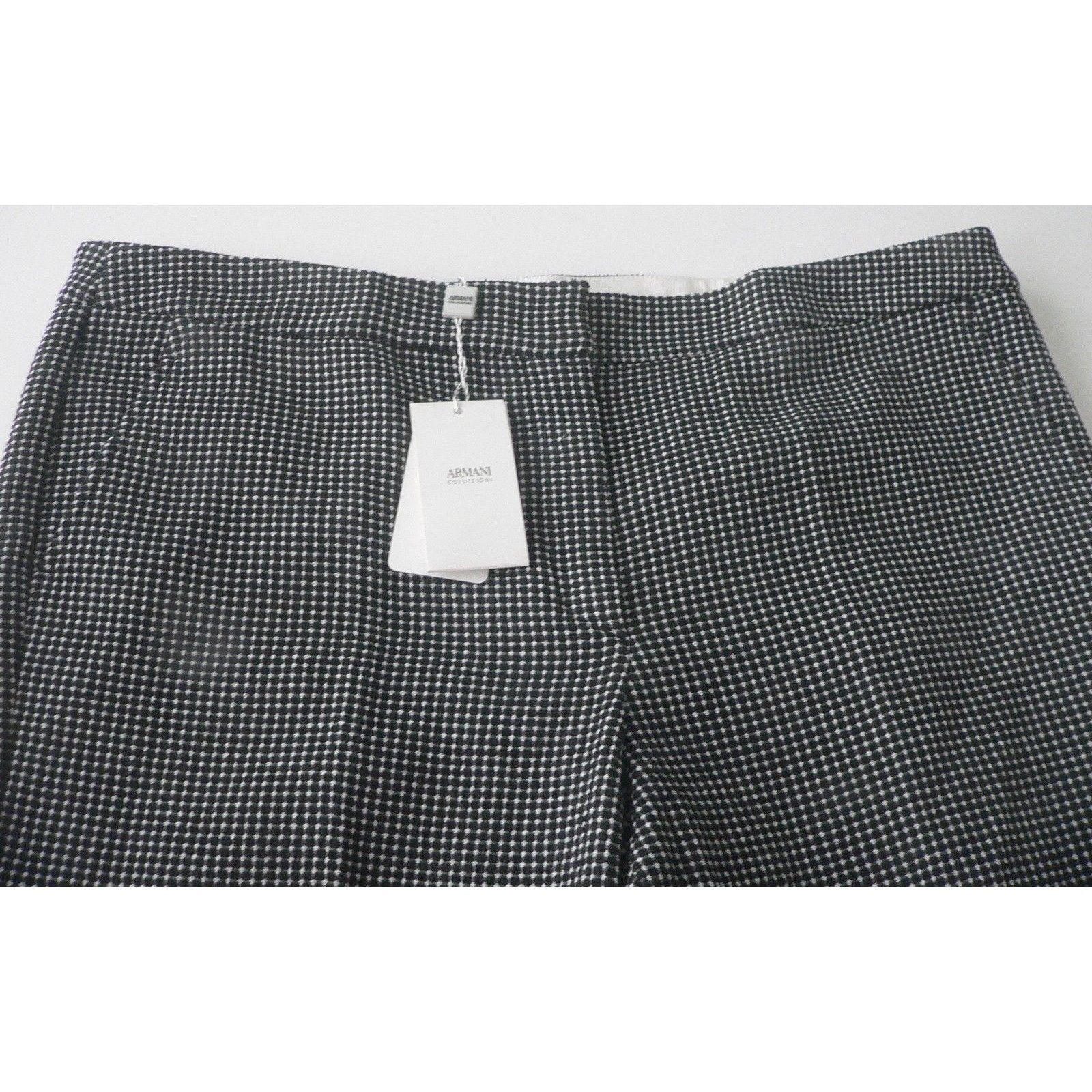 ARMANI COLLEZIONI 52/16 pants trousers slacks black/white heavyweight career-Clothing, Shoes & Accessories:Women's Clothing:Pants-Armani Collezioni-52//16-Black/white-Jenifers Designer Closet