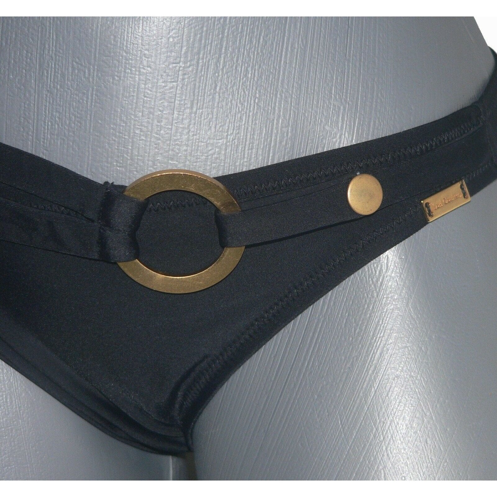 LORI COULTER 8 swimsuit bikini black 2 pc True Measure puckered bottom-Clothing, Shoes & Accessories:Women's Clothing:Swimwear-Lori Coulter-8-Black-Jenifers Designer Closet