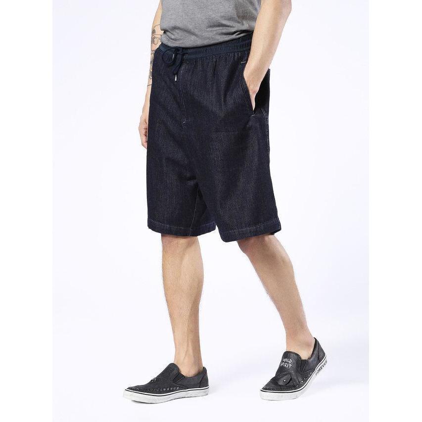 Diesel men's denim shorts Small $168.00 dark blue jeans wash elastic waist-Clothing, Shoes & Accessories:Men's Clothing:Shorts-Diesel-Small-Dark Blue-Jenifers Designer Closet
