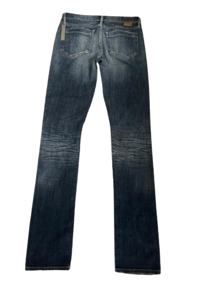 GOLDSIGN 26 X 34.5" Misfit slim straight blue jeans whiskered distressed
