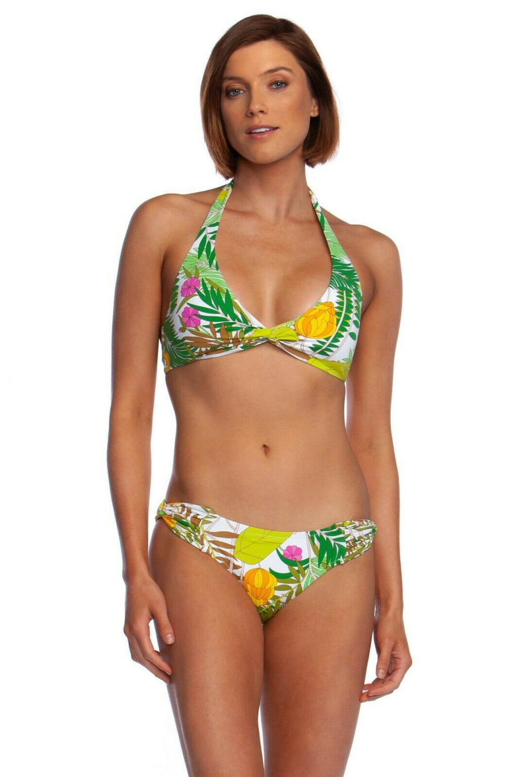 TRINA TURK halter 10 twist 2-piece bikini swimsuit tropical hawaiian banana - Jenifers Designer Closet