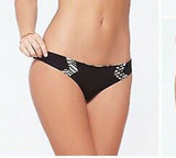 L SPACE XS swimsuit bikini 2PC black white strappy reversible top and bottom