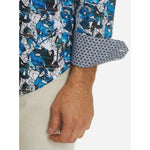 ROBERT GRAHAM shirt LG blue contrast cuffs abstract design men's-Clothing, Shoes & Accessories:Men:Men's Clothing:Shirts:Casual Button-Down Shirts-Robert Graham-Large-Blue-Jenifers Designer Closet