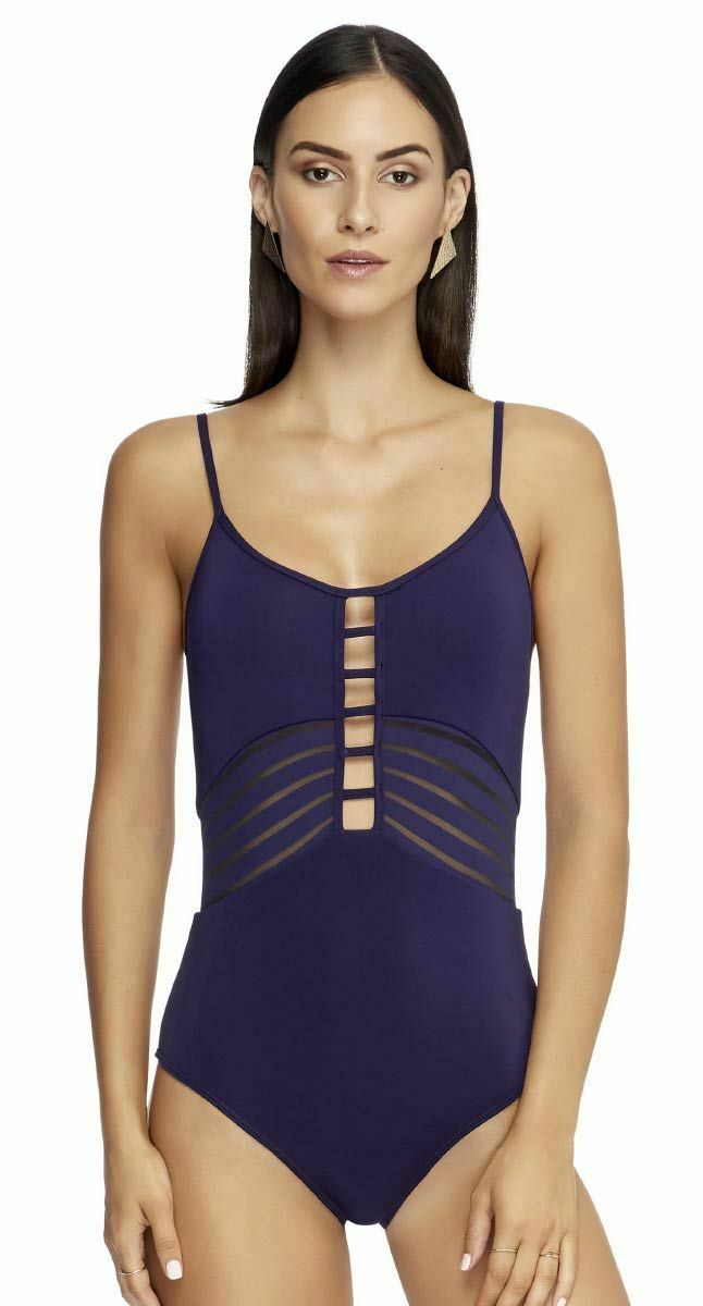 JETS by Jessika Allen Australia parallels one piece swimsuit indigo