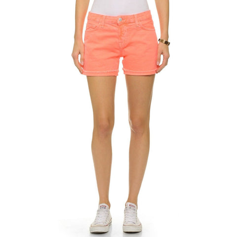 J BRAND cutoff jeans shorts low rise denim flamingo orange boy fit sharp-Clothing, Shoes & Accessories:Women's Clothing:Shorts-J Brand-Jenifers Designer Closet