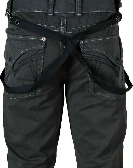 MONARCHY 36 men's charcoal pants w/suspenders trendy high-end trousers