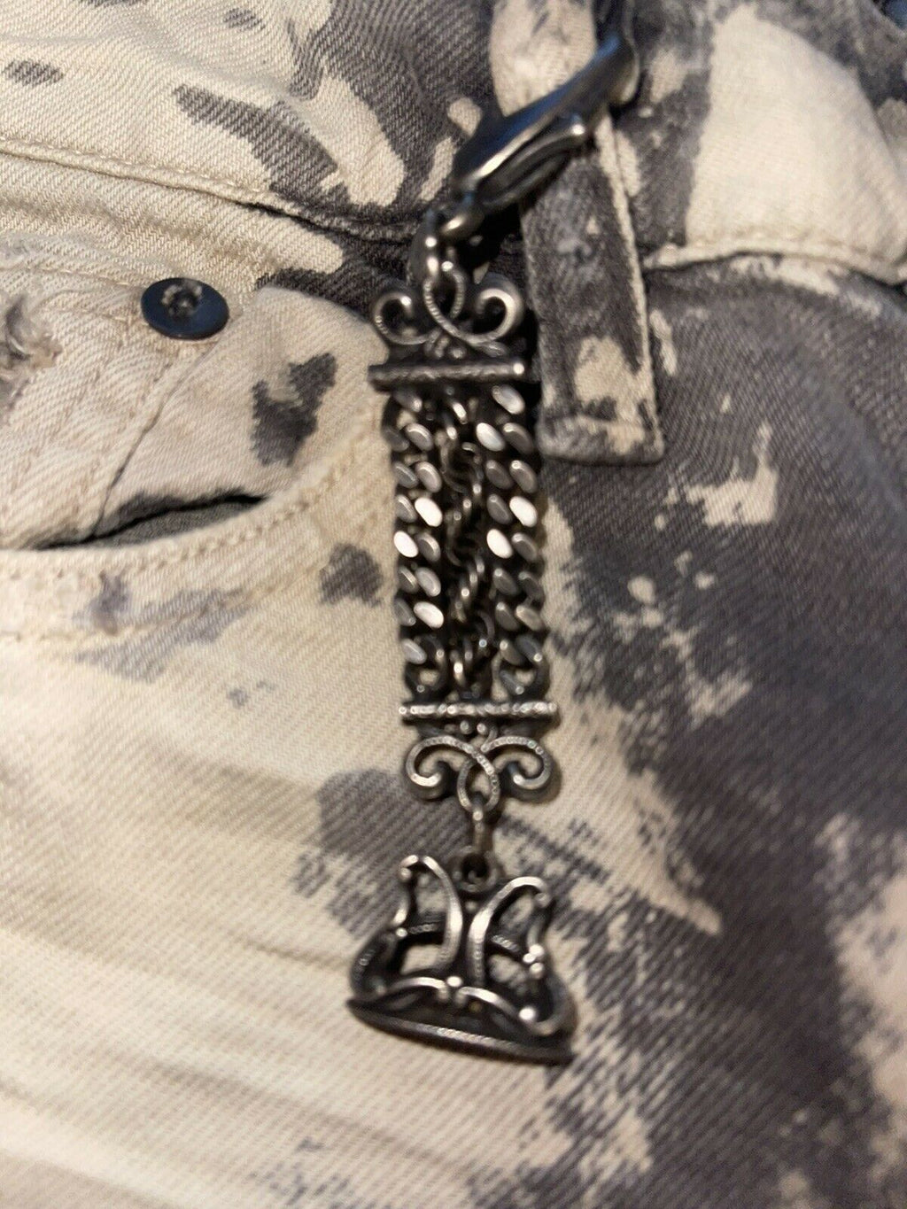 Polo Ralph Lauren 27 Jeans bleached straight $398 destroyed distressed