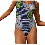 ONIA Kelly L pink flamingos stripe swimsuit one piece $195 tank maillot navy-Clothing, Shoes & Accessories:Women's Clothing:Swimwear-Onia-Large-Navy-Jenifers Designer Closet