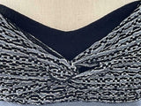 IISLI L sweater knit dress blue black spaghetti strap shimmery designer