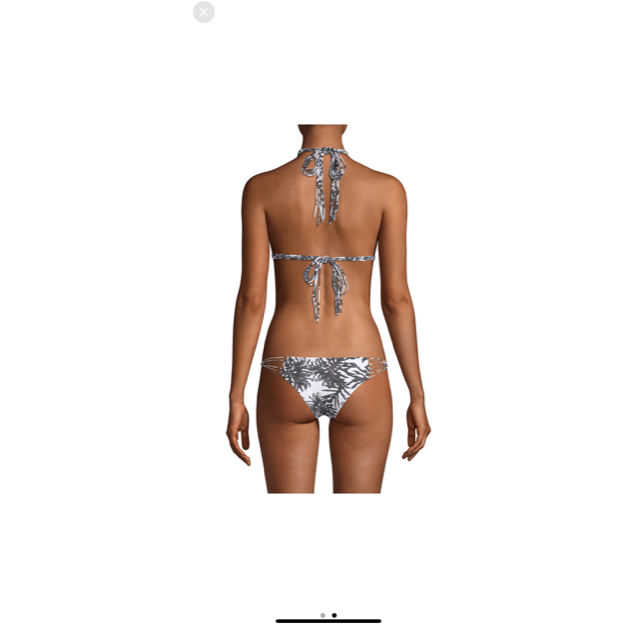 MIKOH L bikini top swimsuit indies macrame triangle $161 black white-Clothing, Shoes & Accessories:Women's Clothing:Swimwear-Mikoh-Large-Black-Jenifers Designer Closet