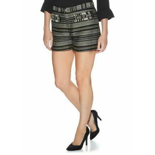 DARLING London S tweed dressy shorts black metallic gold-Clothing, Shoes & Accessories:Women's Clothing:Shorts-Darling-Small-Black/gold-Jenifers Designer Closet