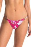 NANETTE LEPORE 6 swimsuit bikini hot pink floral tropical padded tassels