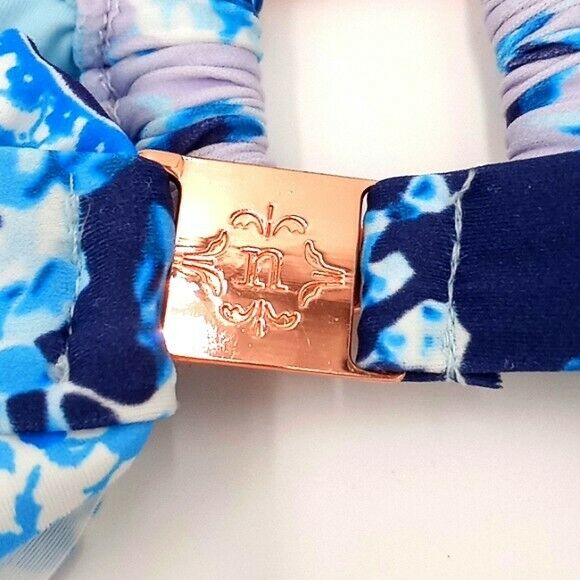 NANETTE LEPORE 8 bikini swimsuit bandeau rose gold ring ruffle bathing suit