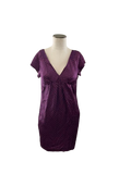 SEE by CHLOE 4 backless mini dress deep v-neck SILK stars purple designer