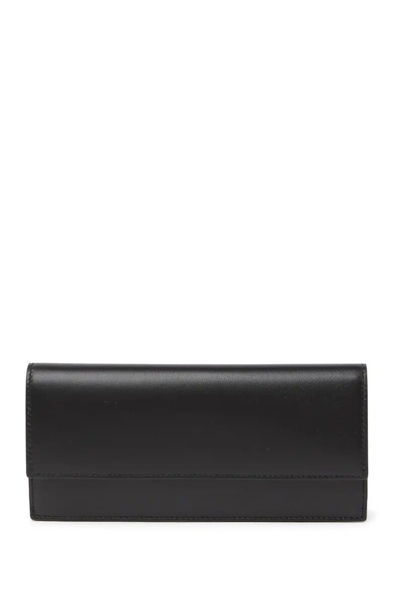 TUMI long wallet smooth leather slim black envelope designer $475