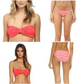 KATE SPADE swimsuit S bikini 2PC set underwire Bow bandeau Georgica-Clothing, Shoes & Accessories:Women's Clothing:Swimwear-Kate Spade-Small-Geranium-Jenifers Designer Closet
