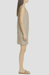 THEORY 6 mini dress jumper sleeveless striped linen v-neck shift year round - Jenifers Designer Closet