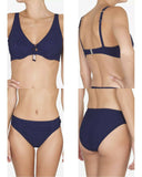 SHAN Swimwear 8 underwire bikini swimsuit 2 Piece marine blue navy