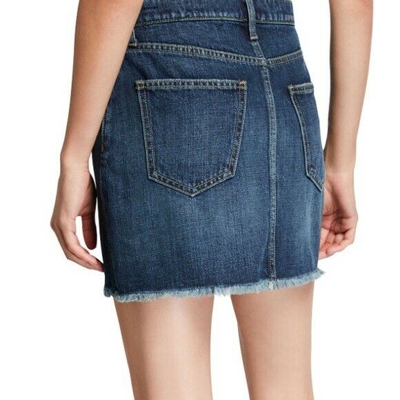 CURRENT ELLIOTT 25 Exposed Fly frayed hem denim jeans 5 Pocket mini skirt - Jenifers Designer Closet