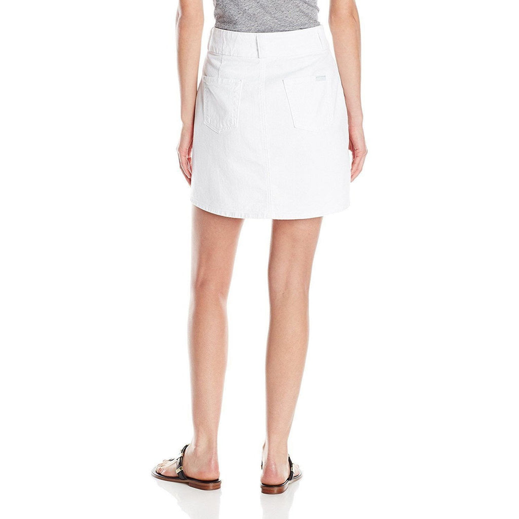 7 For All Mankind 26 white denim mini skirt zippers short A-line designer ladies-Clothing, Shoes & Accessories:Women's Clothing:Skirts-7 For All Mankind-26-white-Jenifers Designer Closet