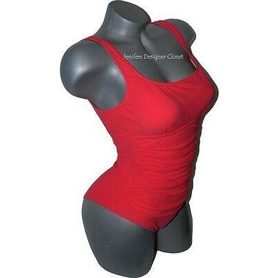 NWT GOTTEX swimsuit 6 coral ruched sides tummy control slimming sexy tank-Swimwear-Gottex-Jenifers Designer Closet