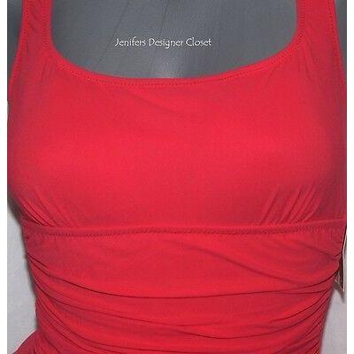 NWT GOTTEX swimsuit 6 coral ruched sides tummy control slimming sexy tank-Swimwear-Gottex-Jenifers Designer Closet