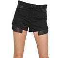 ALEXANDER WANG 30 cotton w/ glove leather shorts runway couture black-Shorts-Alexander Wang-30-Black-Jenifers Designer Closet