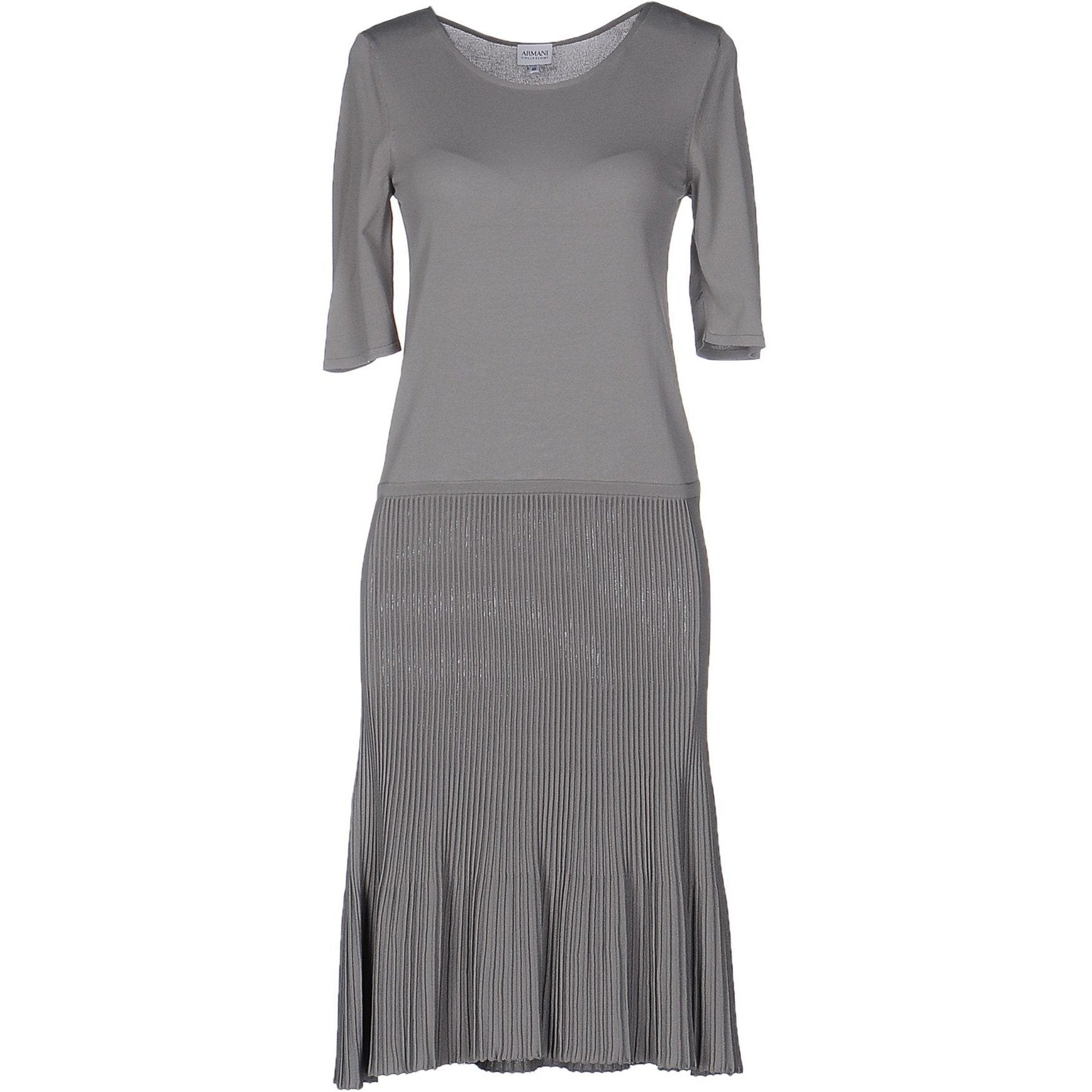 GIORGIO ARMANI Collezioni 50/14 gray knit sweater dress $995 bodycon career-Dresses-Armani Collezioni-50/14-Gray-Jenifers Designer Closet