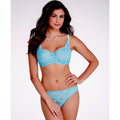 AUBADE Paris 36C S Half Cup Bra And Thong Panty Set Lace $220-Clothing, Shoes & Accessories:Women's Clothing:Intimates & Sleep:Bras & Bra Sets-Aubade-36C/Small-Aqua-Jenifers Designer Closet