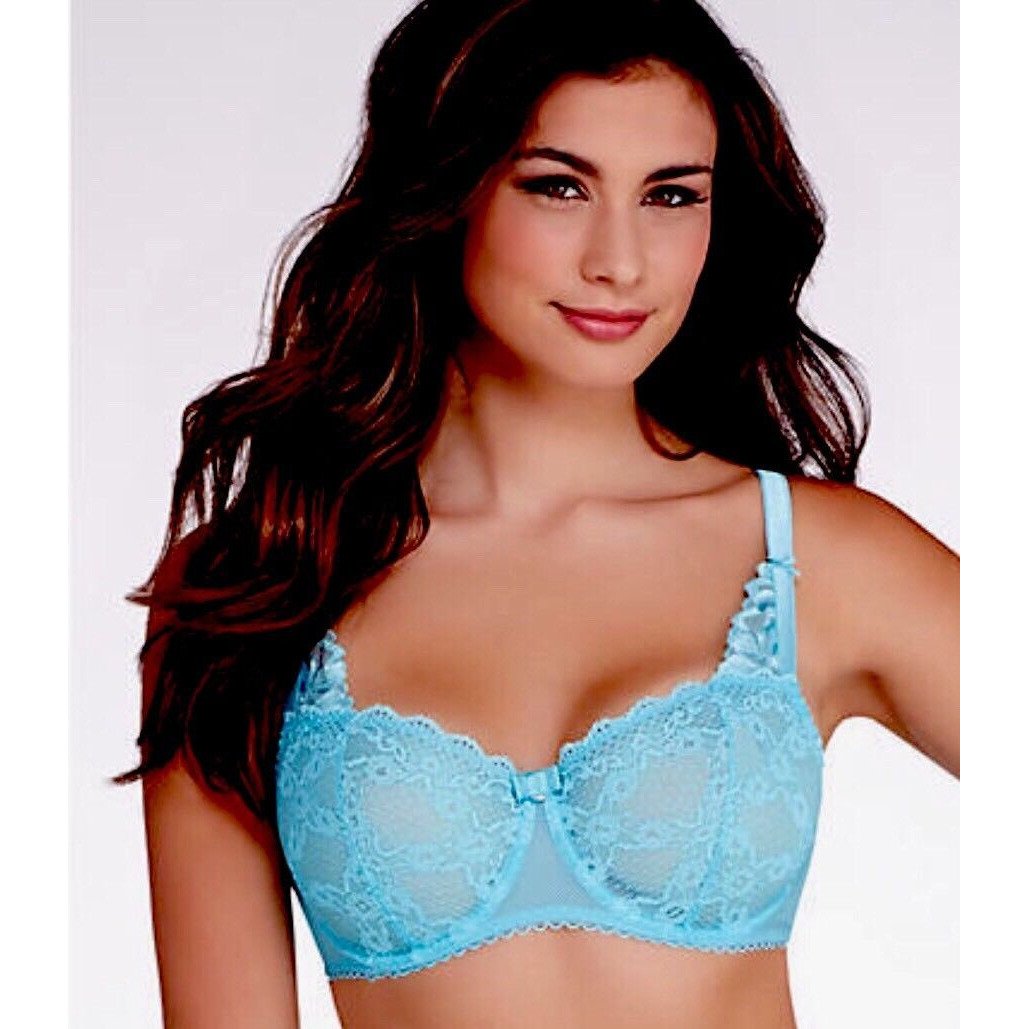 AUBADE Paris 36C S Half Cup Bra And Thong Panty Set Lace $220-Clothing, Shoes & Accessories:Women's Clothing:Intimates & Sleep:Bras & Bra Sets-Aubade-36C/Small-Aqua-Jenifers Designer Closet