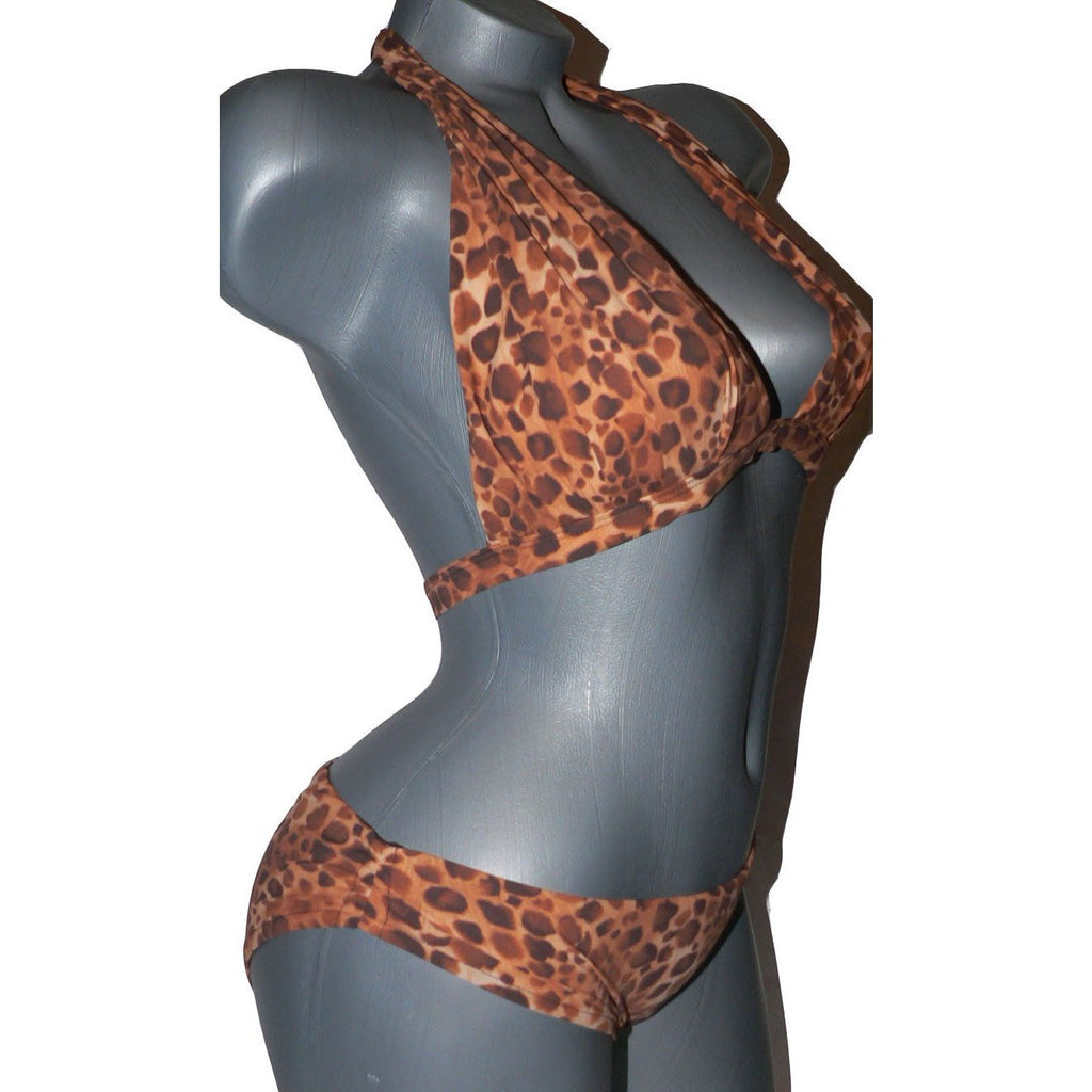BADGLEY MISCHKA animal bikini swimsuit hipster 4 S leopard cheetah-Swimwear-Badgley Mischka-4-Leopard-Jenifers Designer Closet