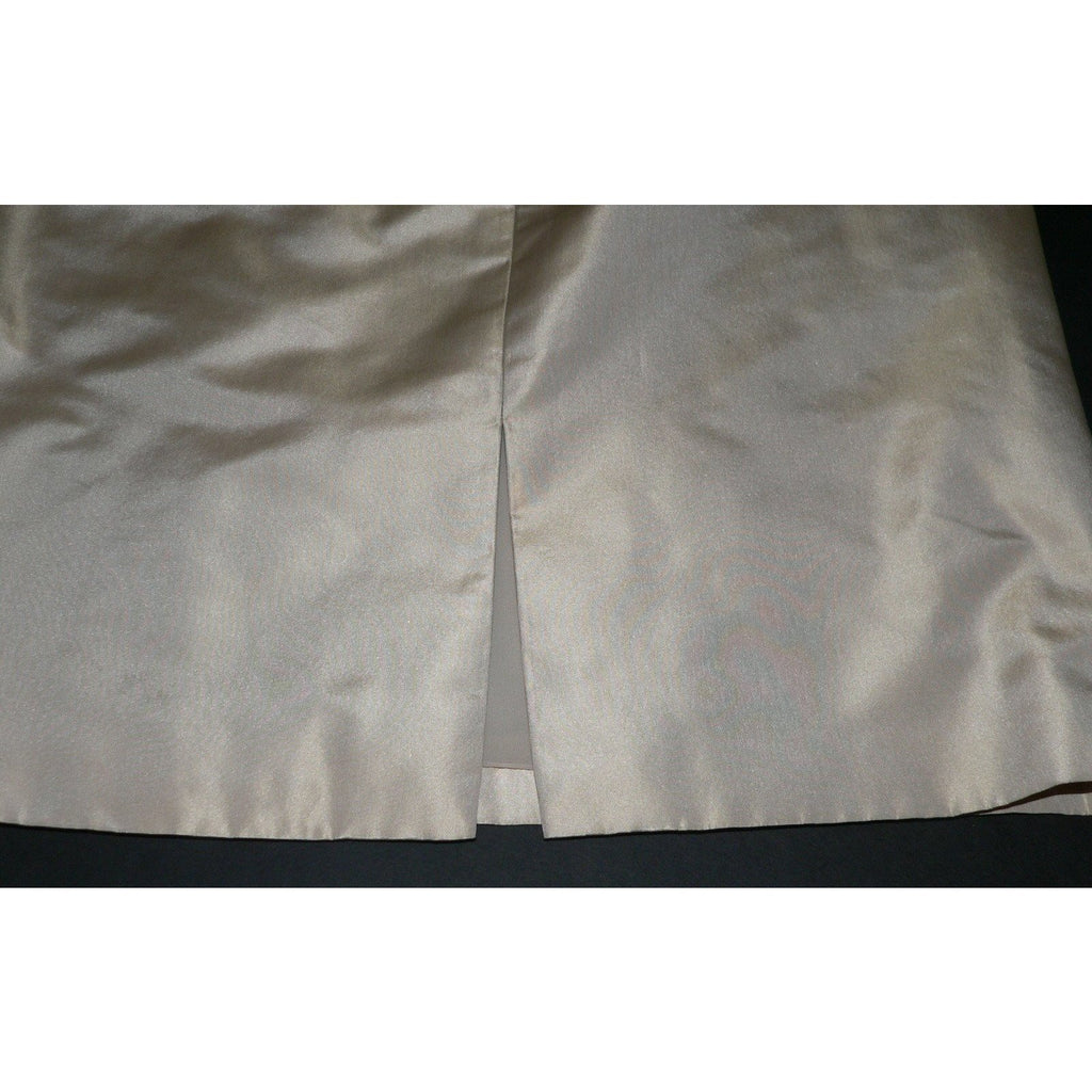 BADGLEY MISCHKA gold shimmer cocktail skirt 4 $350 career straight-Skirts-Badgley Mischka-4-Champagne gold-Jenifers Designer Closet