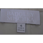BADGLEY MISCHKA gold shimmer cocktail skirt 4 $350 career straight-Skirts-Badgley Mischka-4-Champagne gold-Jenifers Designer Closet