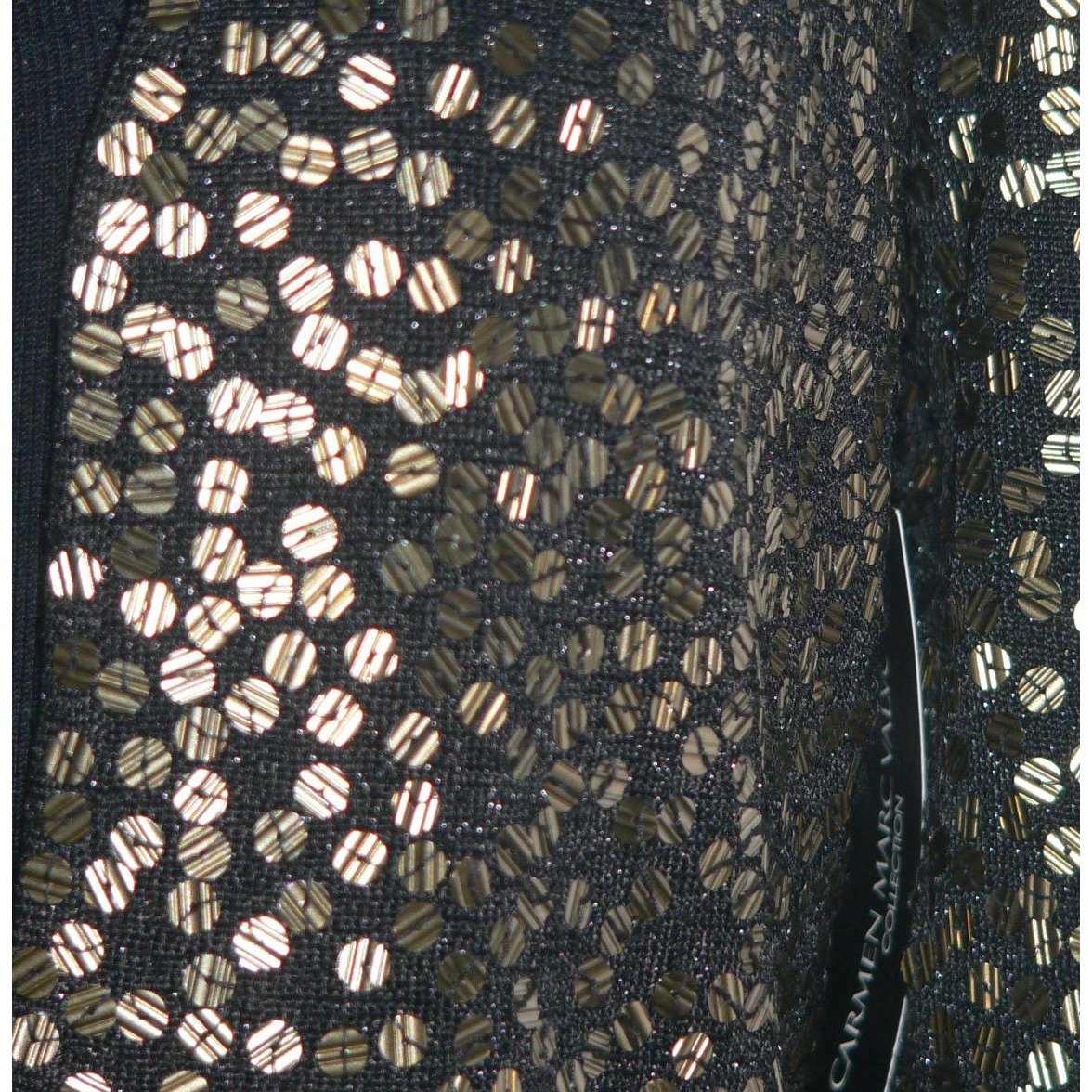 CARMEN MARC VALVO sequin sweater twin-set evening holiday cocktail party-Sweaters-Carmen Marc Valvo-Medium/Large-Black-Jenifers Designer Closet