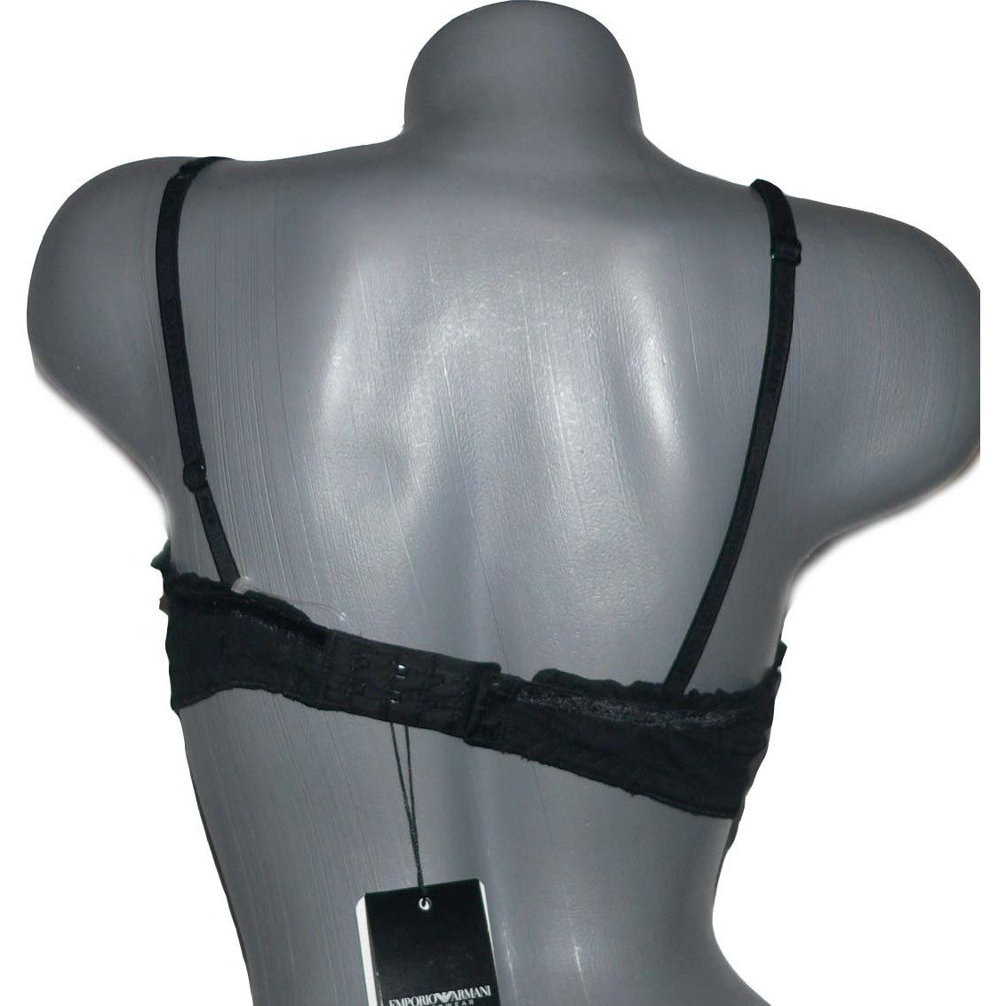 EMPORIO ARMANI Reggiseno Fascia bra 162033 30B 1B black sheer lace-Bras & Bra Sets-Emporio Armani-30B-Black-Jenifers Designer Closet