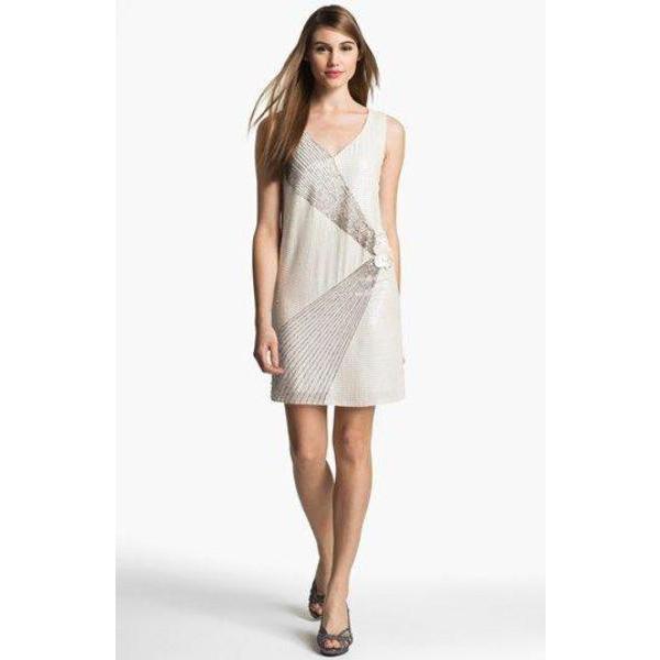 ERIN FETHERSTON 2 dress sleeveless sequins beaded ivory party wedding formal-Dress/Formal-Erin Fetherston-2-Ivory-Jenifers Designer Closet