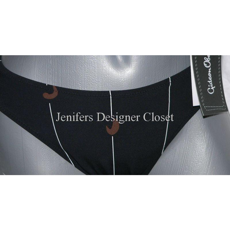 GIDEON OBERSON 8 M halter bikini swimsuit swirls black-Swimwear-Gideon Oberson-8-Black-Jenifers Designer Closet