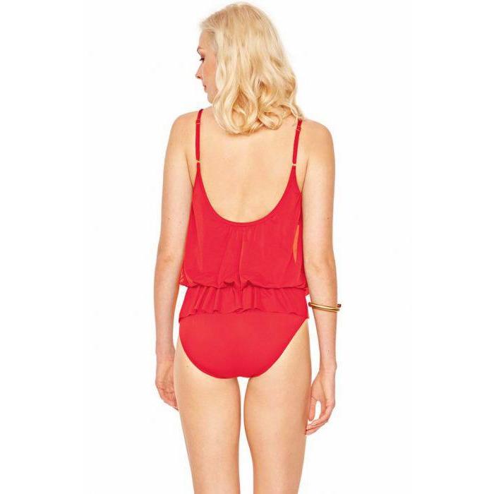 GOTTEX 10 blouson swimsuit one-piece mesh overlay underwire RED-Clothing, Shoes & Accessories:Women's Clothing:Swimwear-Gottex-10-Red-Jenifers Designer Closet