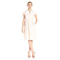 HELENE BERMAN London dress 10 $368 career V-neck blush pink dots tulle under-Dresses-Helene Berman-10-Blush Pink-Jenifers Designer Closet